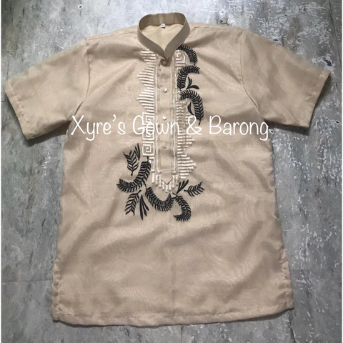 Beige Polo Barong with Lining