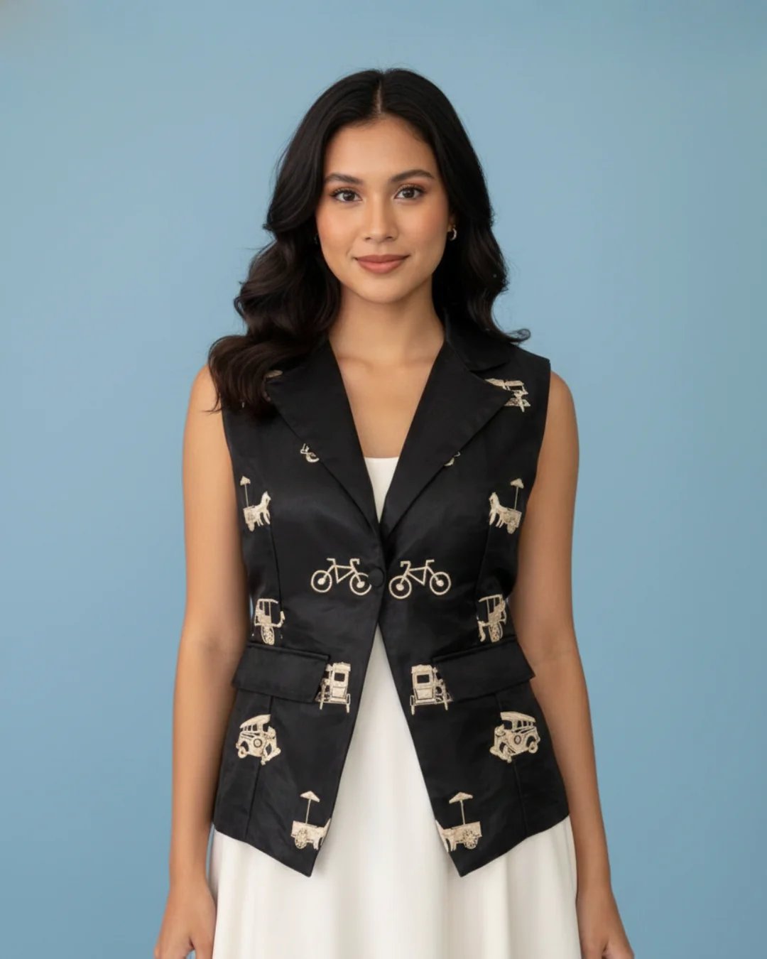 Organza Filipiniana Vest