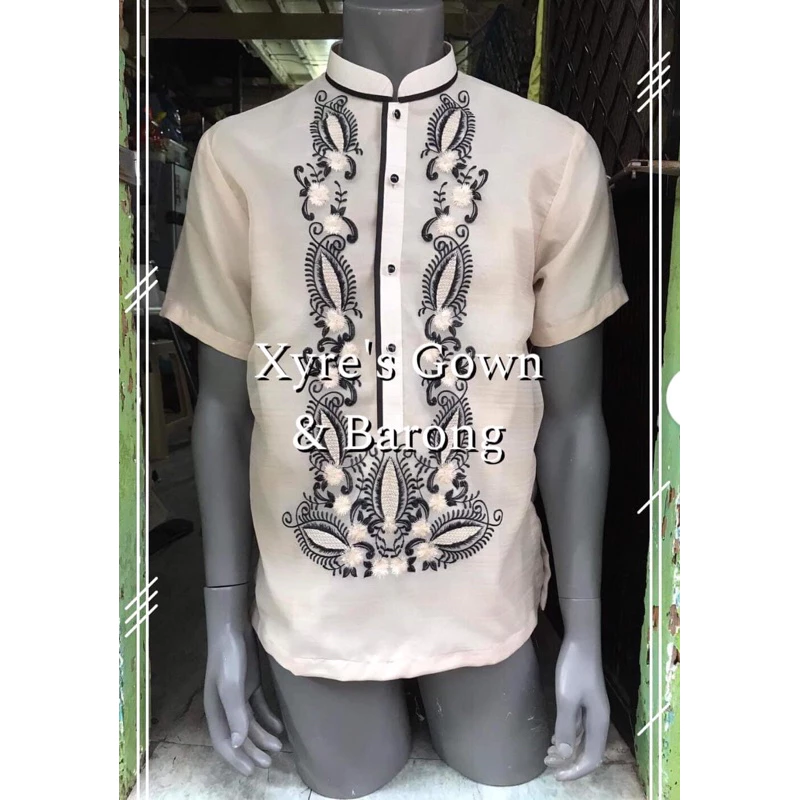 Polo Barong with Lining/ Piña Organza/ Not Shiny